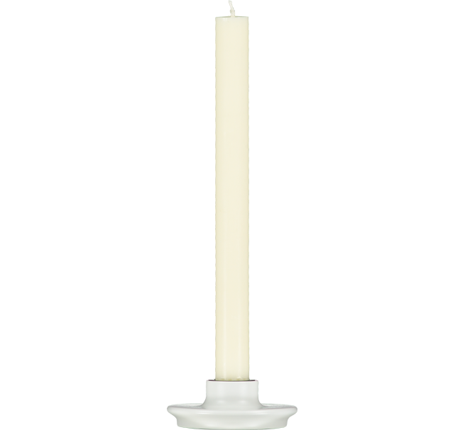 BRITISH COLOUR STANDARD - 8.5cm D / 3.75'' D Small Pearl White Candleholder