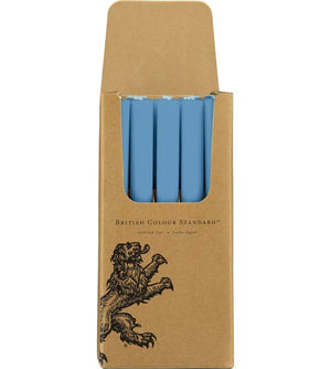 BRITISH COLOUR STANDARD - 25cm / 10'' H Medici Blue Eco Dinner Candles, 25 per pack