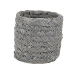 BRITISH COLOUR STANDARD - Silky Jute Napkin Rings in Moonstone Grey, Tied Set of 4, 1.9'' D