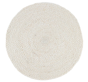 BRITISH COLOUR STANDARD - Silky Jute Round Placemat in Pearl White, 1 Mat, 14" D