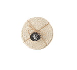 BRITISH COLOUR STANDARD - Silky Jute Coasters in Pearl White, Tied Set of 4, 4.7'' D