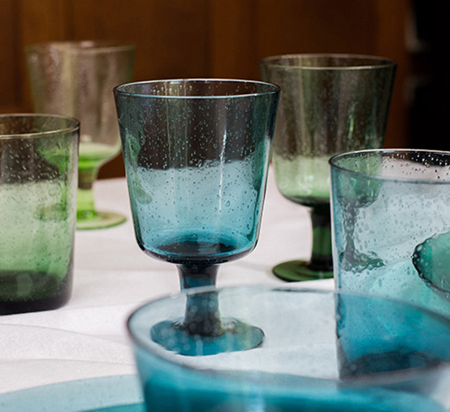 BRITISH COLOUR STANDARD - 13.5 cm H / 5.25'' Jade Green Handmade Wine Glass