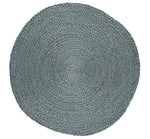 BRITISH COLOUR STANDARD - Silky Jute Round Placemat in Moonstone Grey, 1 Mat, 14" D