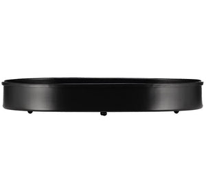 BRITISH COLOUR STANDARD - 37cm x 25cm / 14'' x 9.8'' Oval Metal Candle Platter - Jet Black