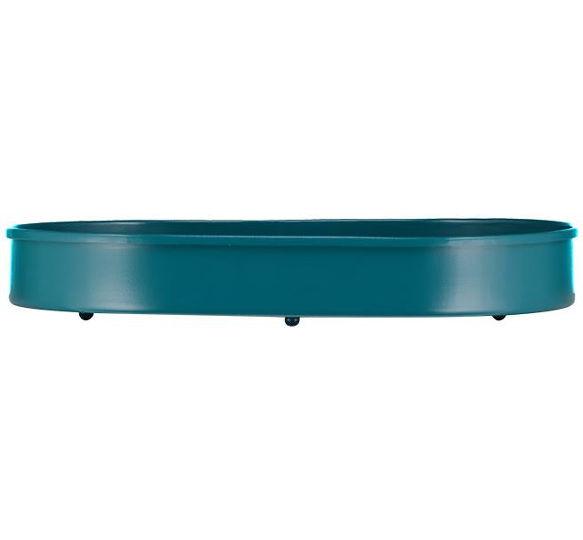 BRITISH COLOUR STANDARD - 37cm x 25cm / 14'' x 9.8'' Oval Metal Candle Platter - Petrol Blue