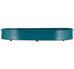 BRITISH COLOUR STANDARD - 37cm x 25cm / 14'' x 9.8'' Oval Metal Candle Platter - Petrol Blue