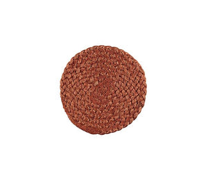 BRITISH COLOUR STANDARD - Silky Jute Coasters in Terra Cotta, Tied Set of 4, 4.7'' D