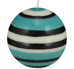 BRITISH COLOUR STANDARD - Large Striped Ball Candle - Jet, Pearl & Honey Bird