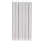 BRITISH COLOUR STANDARD - 25cm / 10'' H Gull grey Eco Dinner Candles, Gift Box of 6