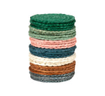 BRITISH COLOUR STANDARD - Silky Jute Coasters in Terra Cotta, Tied Set of 4, 4.7'' D
